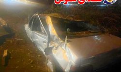 امداد رسانی نجاتگران هلال احمر شوش به مصدومین حادثه واژگونی یک دستگاه پژو ۴۰۵ در محور شوش اندیمشک
